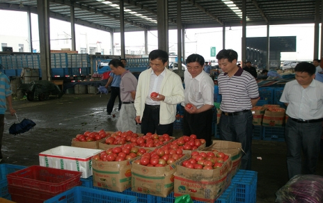 2011年6月嘉興市委常委、市政府常務(wù)副市長蔣唯民一行蒞臨蔬菜市場視察菜籃子供應(yīng)工作